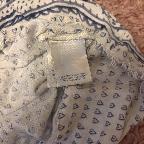 Maeve Anthropologie Small Morgan Top Blue & White Boho Button Down Flowy - Picture 6 of 8